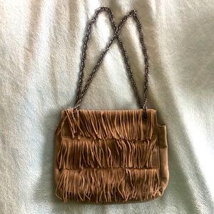 Boho Chic 🤎 Banana Republic taupe fringe bag